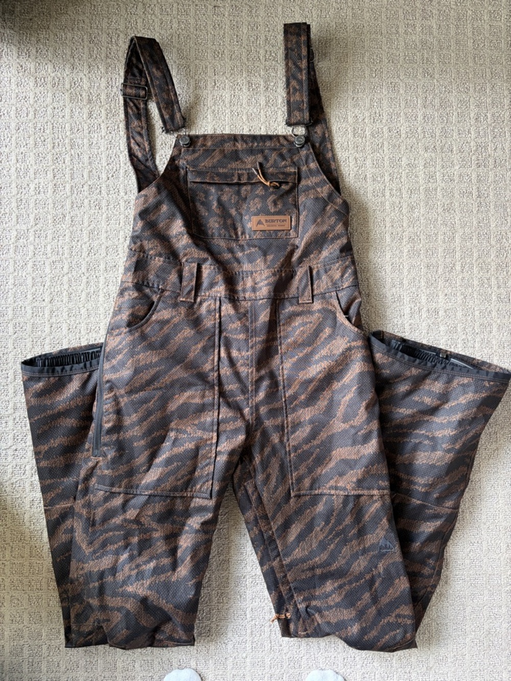 Brown Tiger-Print Women’s Burton Snow Bib